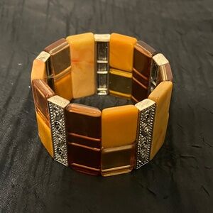 Bracelet orange brown stretchy